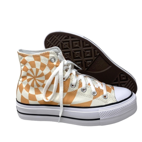 Converse Chuck Lift Platform Sneaker Orange Candy Canvas Shoe Women Size A10010C - Picture 8 of 10